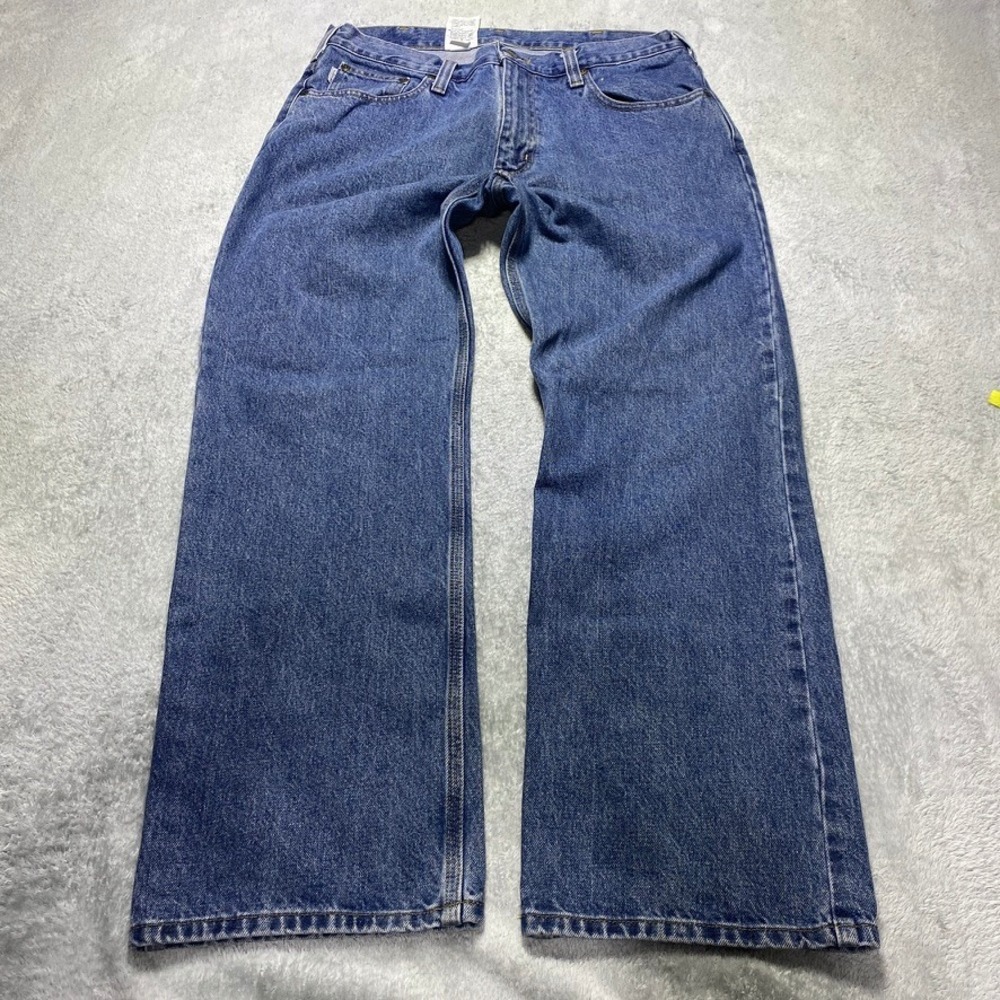 Carhartt Mens 36x30 Loose Fit Jeans Straight Leg Blue Denim 100066-484 Workwear